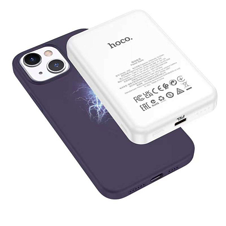 Чехол для iPhone 15, Silicone case, Магнитный (MagSafe), Pure series, HOCO, синий