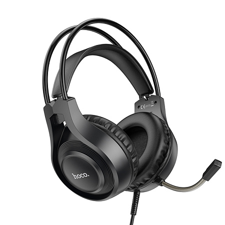 Проводные наушники W106, HOCO, игровые с микрофоном, черные
