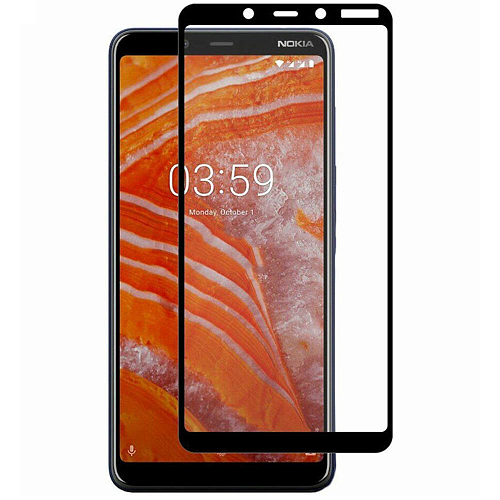 Защитное стекло на Nokia 3.1 Plus/X3, Silk Screen 2.5D, черный, X-CASE