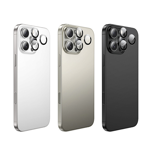 Защитное стекло для iPhone 16 Pro/16 Pro Max, V15, HOCO, на заднюю камеру, черный