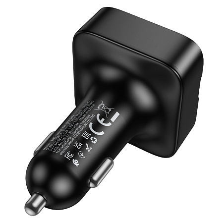Bluetooth FM модулятор, E87, HOCO, 1 USB QC3.0+1 PD (20Вт)+1 USB 5V/0.5A, черный