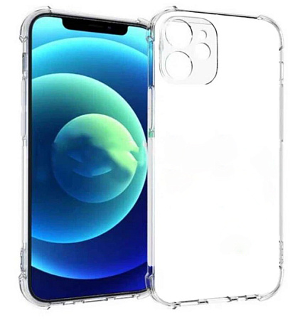 Чехол силиконовый для iPhone 12 Mini (5.4), усиленные края, микс, X-CASE, прозрачный