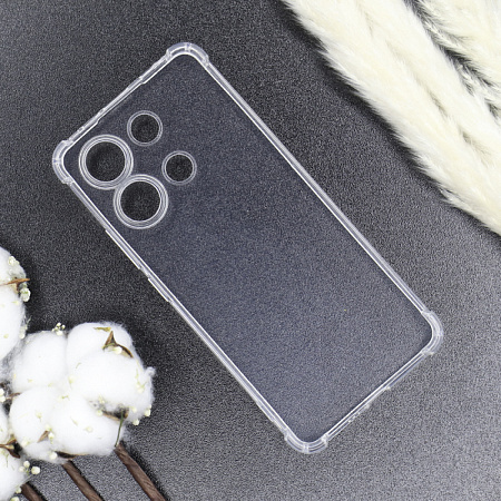 Чехол силиконовый для Xiaomi Redmi Note 13 Pro (4G)/Poco M6 Pro (4G),усиленные края c защитой камеры, X-CASE, прозрачный