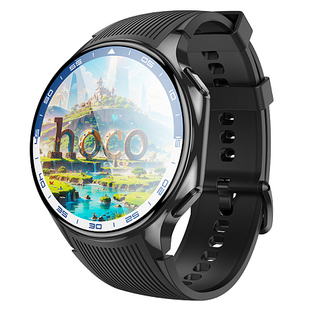 Умные часы Y24 AMOLED Smart watch Hoco с поддержкой звонков, черные