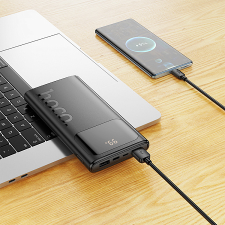 Универсальный Доп. Аккумулятор 15000mAh, J144, HOCO, выход: 2 USB (5V/2.0A), черный