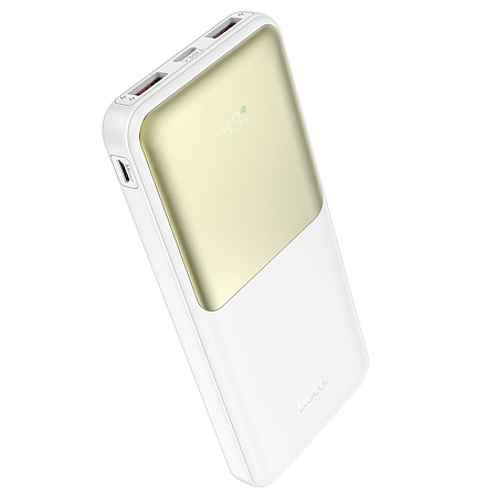 Универсальный Доп. Аккумулятор 10000mAh, J136, HOCO, выход: 2 USB (22.5W)+1 PD (20W) с дисплеем, белый