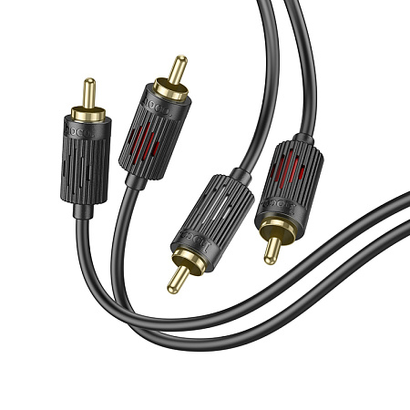 Кабель с RCA на RCA, UPA29, HOCO, колокольчики, черный