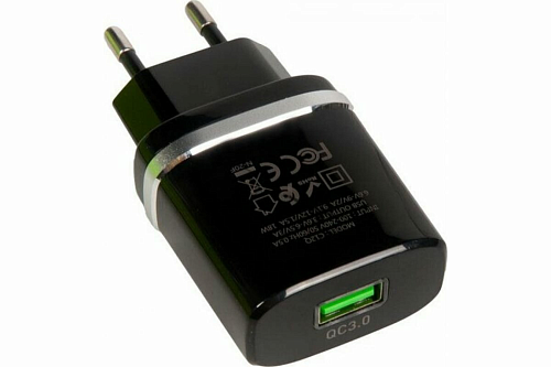 Сетевое зарядное устройство, 1 USB 3.0A (C12Q), HOCO, черный