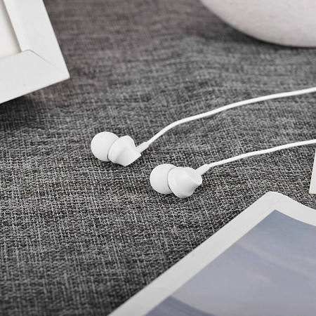 Проводные наушники M14 Universal Earphone, вакуумные с микрофоном, HOCO, белые