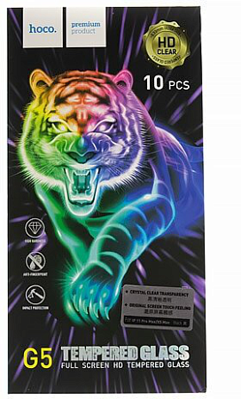 Защитное стекло на iPhone XS Max/11 Pro Max (G5), HOCO, Full screen silk screen HD, черное