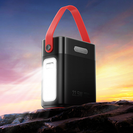 Универсальный Доп. Аккумулятор 80000mAh, J143, HOCO, выход: 1 USB 22.5W+ 2 USB 5V/2+2 PD 20W, черный