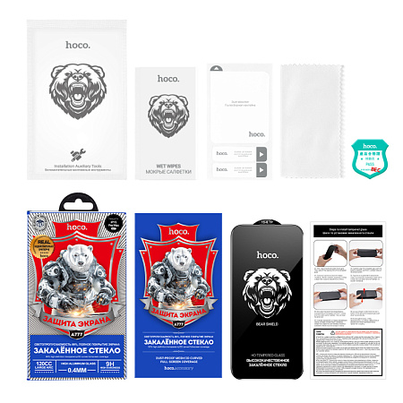 Защитное стекло для iPhone 15 Pro, A777, HOCO, HD, рамка черная