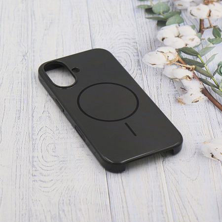 Чехол-накладка для iPhone 16, глянцевый, магнитный (MagSafe), без лого, X-CASE, черный