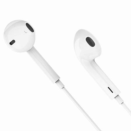 Проводные наушники M80, Lightning Original series earphones, HOCO, с микрофоном, белые