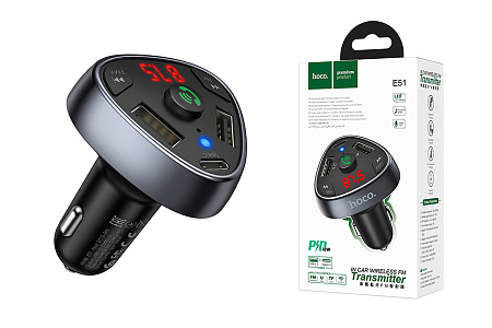 Bluetooth FM модулятор, E51, HOCO, черный