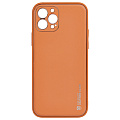 Чехол силиконовый для iPhone 13 Pro Max (6.7), Graceful Leather series, HOCO, оранжевый