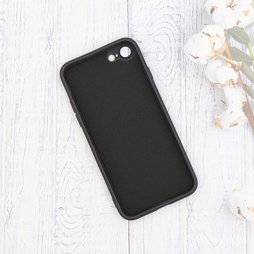 Чехол силиконовый для iPhone 7/8/SE 2020, с микрофиброй внутри, с защитой камеры, X-CASE, черный