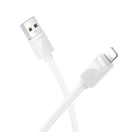 USB дата кабель Lightning, HOCO, X114, 1 метр, ток до 2.4А, цвет белый