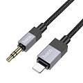 AUX Audio кабель 3,5 мм на Lightning, UPA32A, HOCO, длина 1 метр, цвет черный