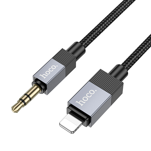 AUX Audio кабель 3,5 мм на Lightning, UPA32A, HOCO, длина 1 метр, цвет черный
