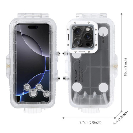 Чехол для дайвинга для IPhone 16 Pro, 40 м погружение, вакуумный, PULUZ