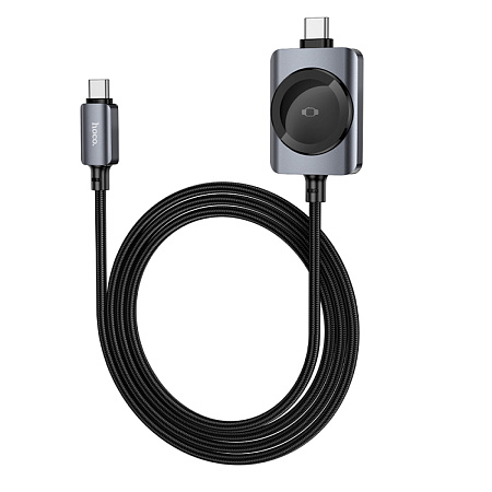 Беспроводное зарядное устройство, CW66 iWatch, Type-C, HOCO, с кабелем Type-C, черный