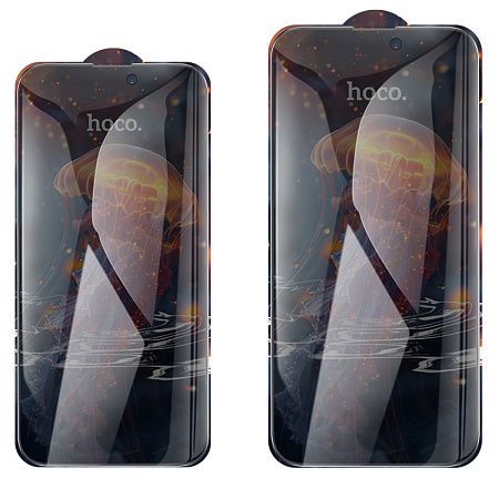 Защитное стекло для iPhone 16 Pro Max, G18 Plus, HOCO, Shield full screen anti-spy tempered glass, черное