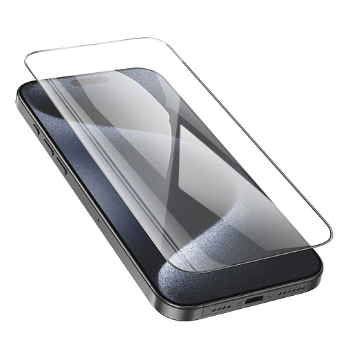 Защитное стекло для iPhone 16 Pro/17, G18, HOCO, Shield full screen HD tempered glass, черное