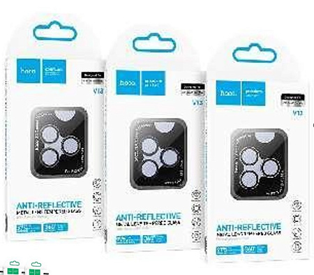 Защитное стекло для iPhone 15 Pro/15 Pro Max, V13, HOCO, на заднюю камеру, серый