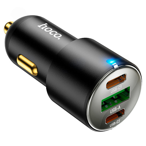 Автомобильное зарядное устройство, 1 USB QC3.0+2 PD 45W (NZ6), HOCO, черный