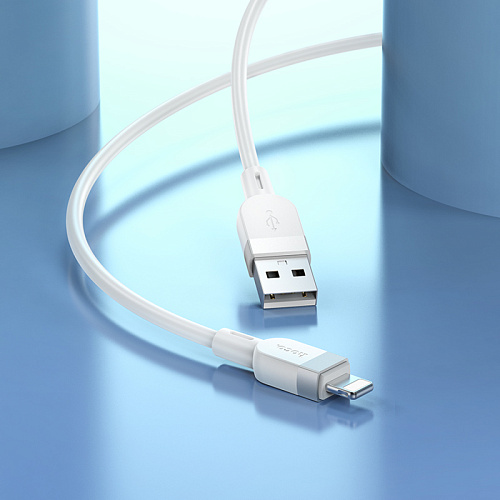 USB дата кабель Lightning, HOCO, X109, 1м, силиконовый, белый