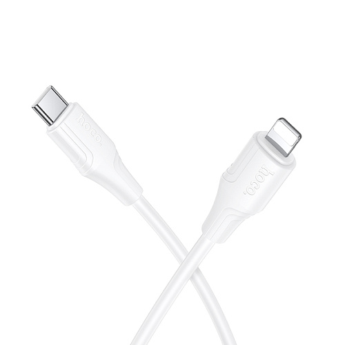 Кабель Lightning to Type-C (PD), HOCO, X124, 1м, силиконовый, 27W, белый