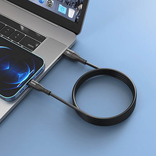 USB дата кабель Lightning, HOCO, X72, 1м, силиконовый, черный