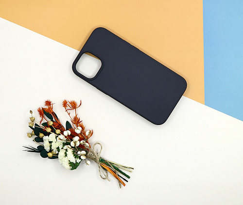 Чехол - накладка для iPhone 12/12 Pro, Silicon Case, без лого, угольно-серый