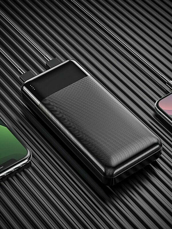 Универсальный Доп. Аккумулятор 20000mAh, J72A, HOCO, 2 USB (5V/2.0A), черный
