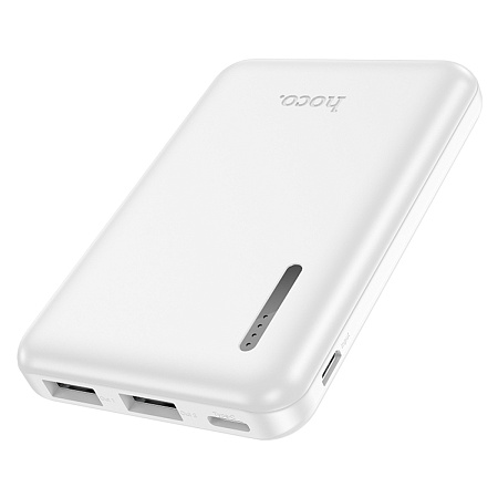 Универсальный Доп. Аккумулятор 5000mAh, J115, HOCO, выход: 2 USB: 5V/2, белый