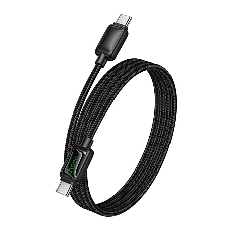 Кабель Type-C на Type-C, HOCO, U146, с индикацией, 1.2 метра, 60W, цвет черный