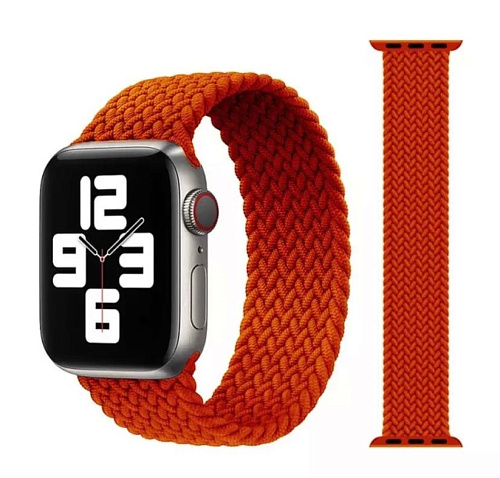 Ремешок на руку для Apple Watch 42/44/45/49 мм, нейлоновый эластичный №10, красный