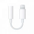 Переходник Lightning to наушники Jack, без bluetooth, музыка, без поддержки разговора, белый