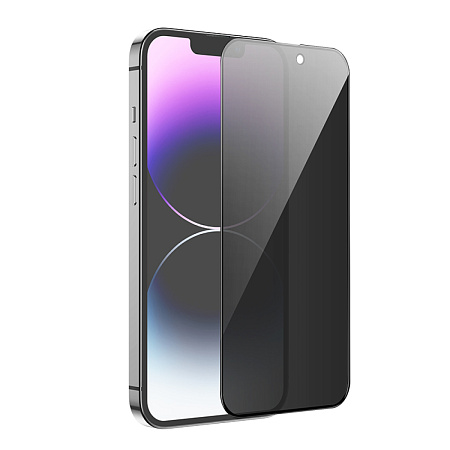 Защитное стекло для iPhone 15/16, G15, HOCO, Guardian shield series full-screen anti-spy tempered glass, черное