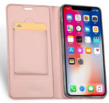 Чехол-книжка для iPhone XR, DU DU, боковой, розовый