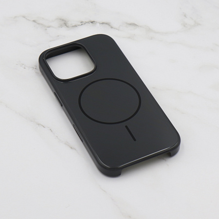 Чехол-накладка для iPhone 16 Pro Max, глянцевый, магнитный (MagSafe), без лого, X-CASE, черный