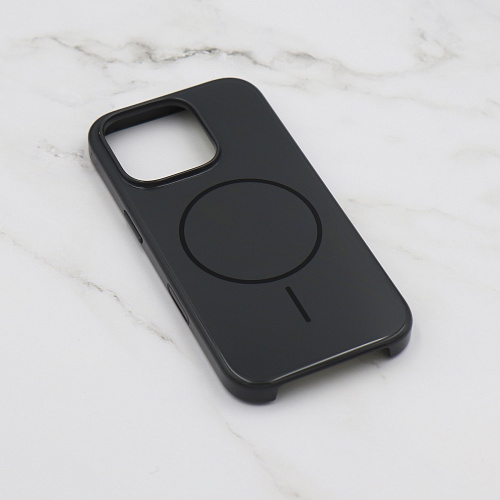 Чехол-накладка для iPhone 16 Pro Max, глянцевый, магнитный (MagSafe), без лого, X-CASE, черный