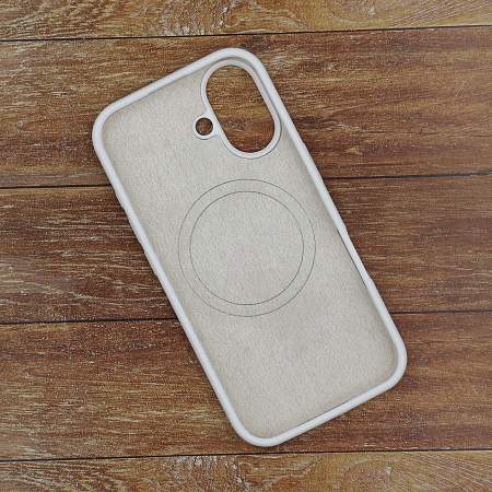 Чехол-накладка для iPhone 16, Silicon Case, магнитный (MagSafe), без лого, X-CASE, белый