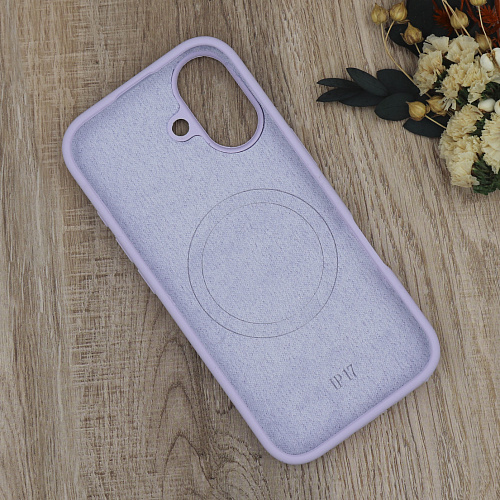 Чехол-накладка для iPhone 17, Silicon Case, магнитный (MagSafe), с дизайном, без лого, X-CASE, сиреневый