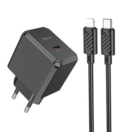 Сетевое зарядное устройство, 1 PD 30W (CS15A), HOCO, Type-C to Lightning, черный