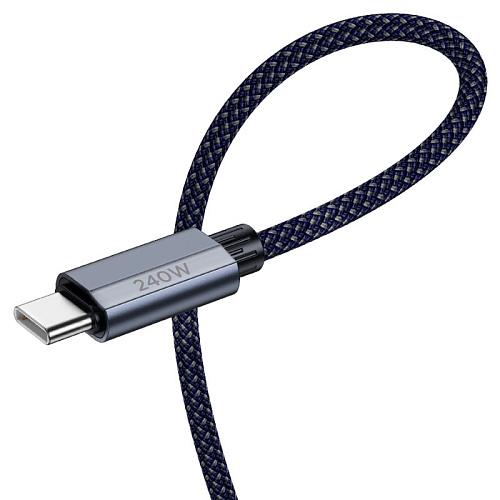 Кабель Type-C на Type-C, HOCO, U134, 240W, 1.8м, темно-синий