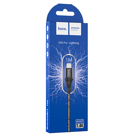 USB дата кабель Lightning, HOCO, X50, черный
