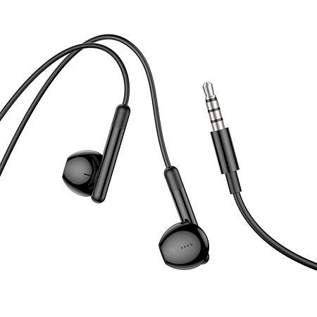 Проводные наушники M93, Wire control earphones with microphone , HOCO, черные