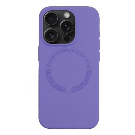 Чехол-накладка для iPhone 15 Pro, Silicon Case, магнитный (MagSafe), без лого, X-CASE, сиреневый